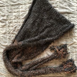 Super soft scarf, black brown, boho